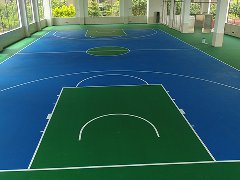 广州实力体育承建广州市花都紫兰小学塑胶球场